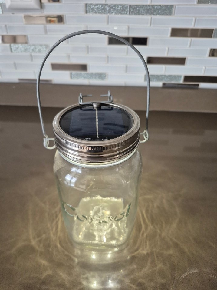 Güneş Enerjili Solar Cam Kapaklı Kavanoz Lamba Işığı Su Geçirmez - Görsel 2