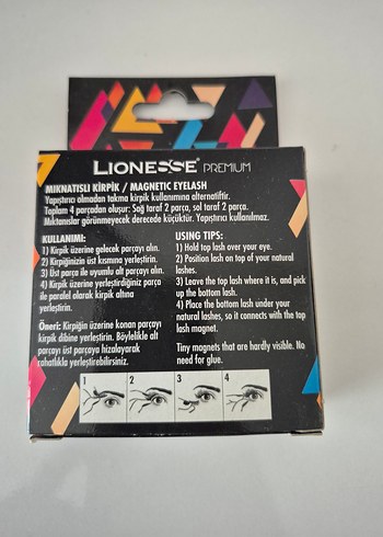 Lionesse Premium Manyetik  Takma Kirpik, siyah, kolay kullanım - Görsel 2