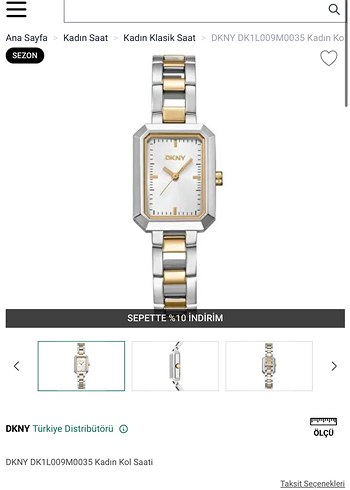  Beden altın Renk DKNY Kadın Bicolor Çift Renkli Klasik Saat