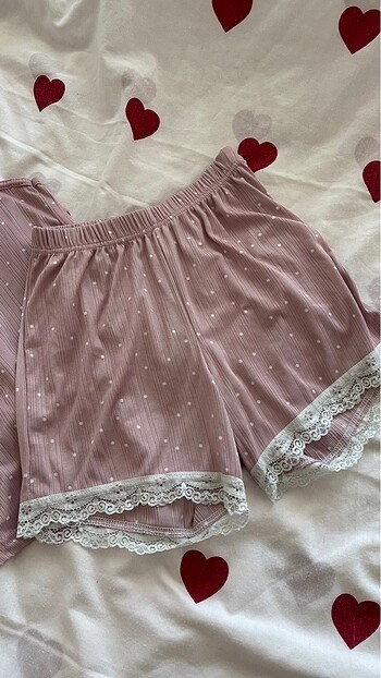 s Beden askılı şortlu yazlık pijama takımı
