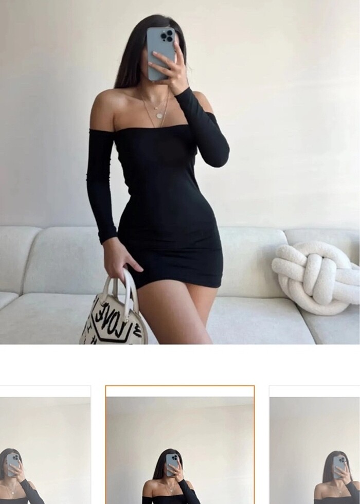 siyah mini elbise - Görsel 2