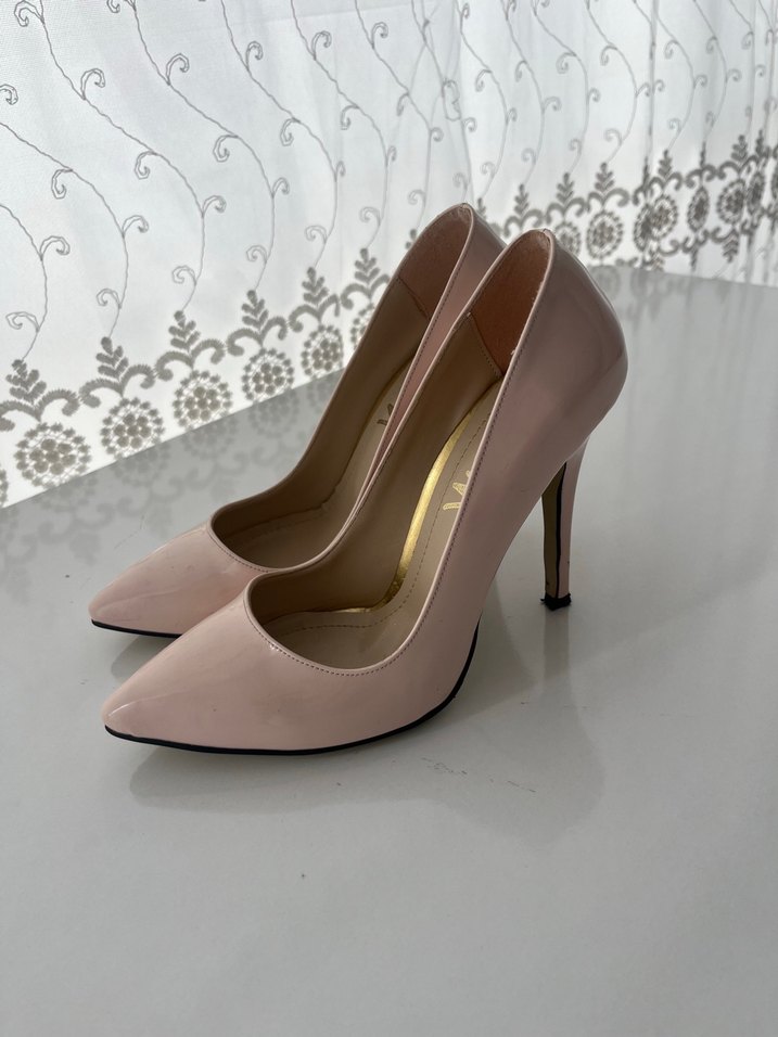 Bej Rugan Stiletto Topuklu Kadın Ayakkabı - Görsel 2