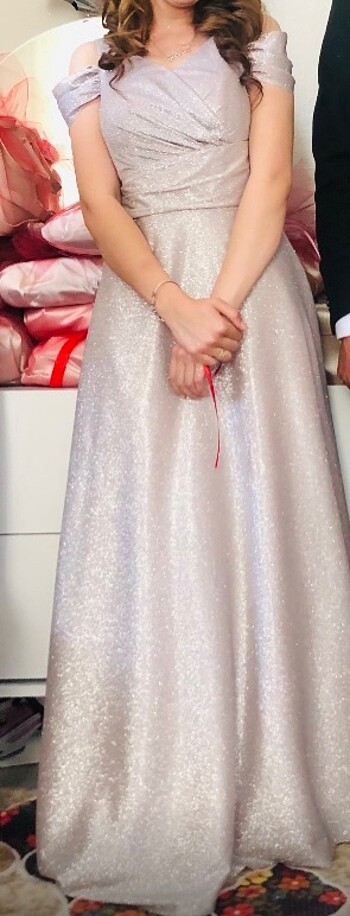 Diğer Pudra abiye elbise uzun