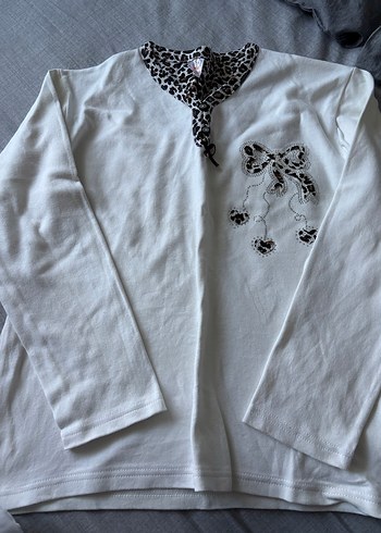 Pamuklu Uzun Kollu Baskılı pijama üstü