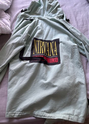 Nirvana Baskılı su yeşili Midi Ceket