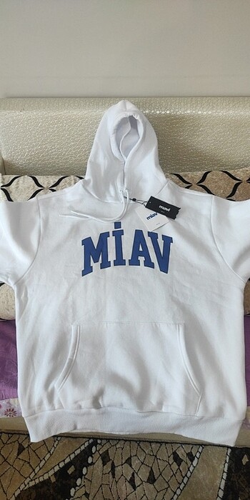 Mavi Mavi Mavi Mavi Mavi Mavi Mavi Miav Baskılı Kapüşonlu Sweats