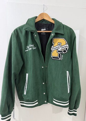 Pull and Bear Retro Yesil Varsity Ceket Sehir Stiline Siklik