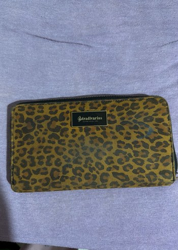 Leopar Desenli Kahverengi Fermuarlı Deri Cüzdan - Görsel 2