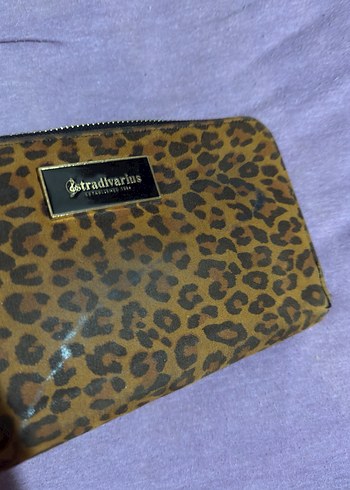 Leopar Desenli Kahverengi Fermuarlı Deri Cüzdan - Görsel 3