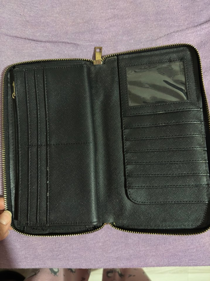 Leopar Desenli Kahverengi Fermuarlı Deri Cüzdan - Görsel 5