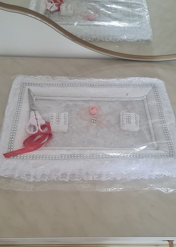 Dantel Detaylı Vintage Beyaz Düğün Seti
