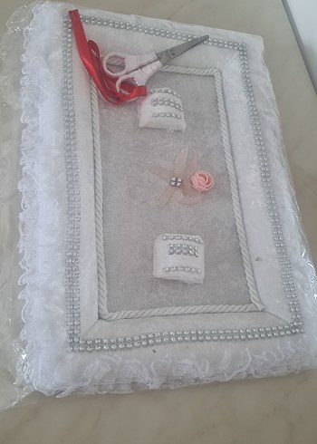 Beden Dantel Detaylı Vintage Beyaz Düğün Seti