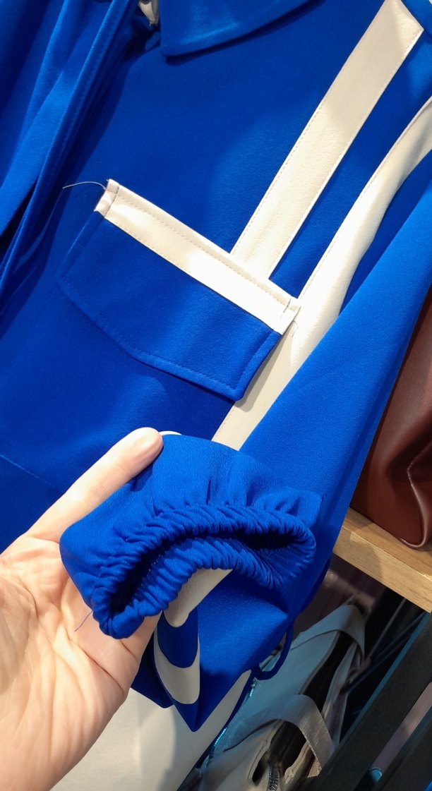 Mavi Düğmeli Uzun Kollu Kadın Gömlek - Görsel 5