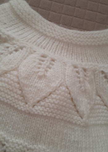 Beyaz Örgü Kız Hırka - Görsel 13