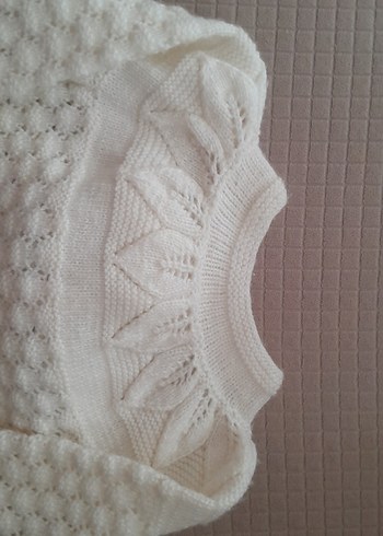 Beyaz Örgü Kız Hırka - Görsel 8