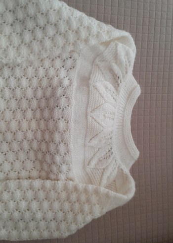 Beyaz Örgü Kız Hırka - Görsel 7