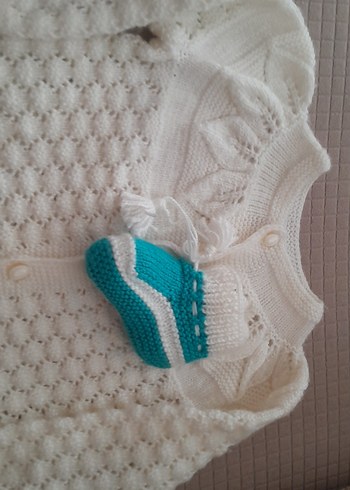 Beyaz Örgü Kız Hırka - Görsel 5