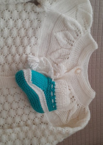 Beyaz Örgü Kız Hırka - Görsel 4