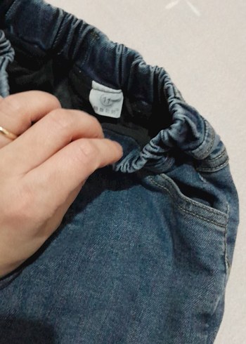 Düğmeli Mavi çocuk Denim Pantolon 11 yaş için polarlı - Görsel 3