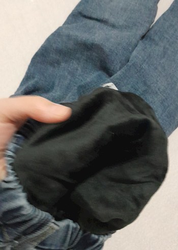 Düğmeli Mavi çocuk Denim Pantolon 11 yaş için polarlı - Görsel 7