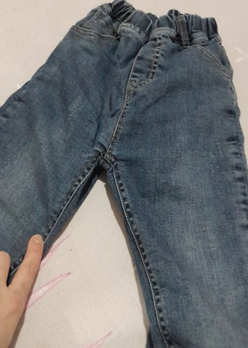 Düğmeli Mavi çocuk Denim Pantolon 11 yaş için polarlı - Görsel 11