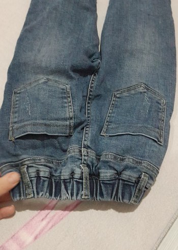 Düğmeli Mavi çocuk Denim Pantolon 11 yaş için polarlı - Görsel 5