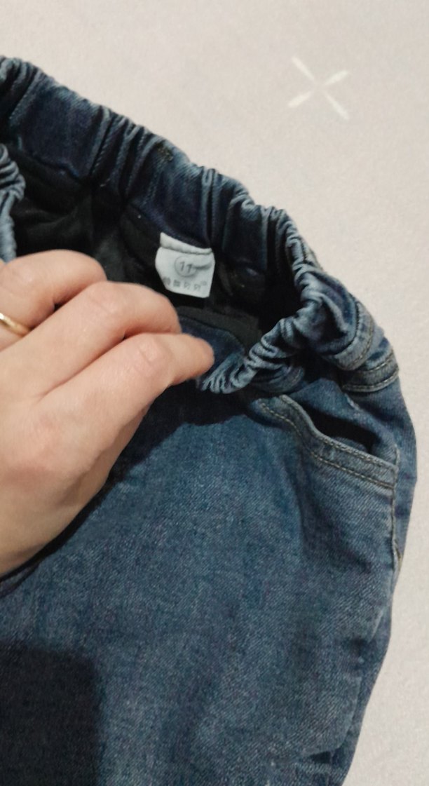 Düğmeli Mavi çocuk Denim Pantolon 11 yaş için polarlı - Görsel 3