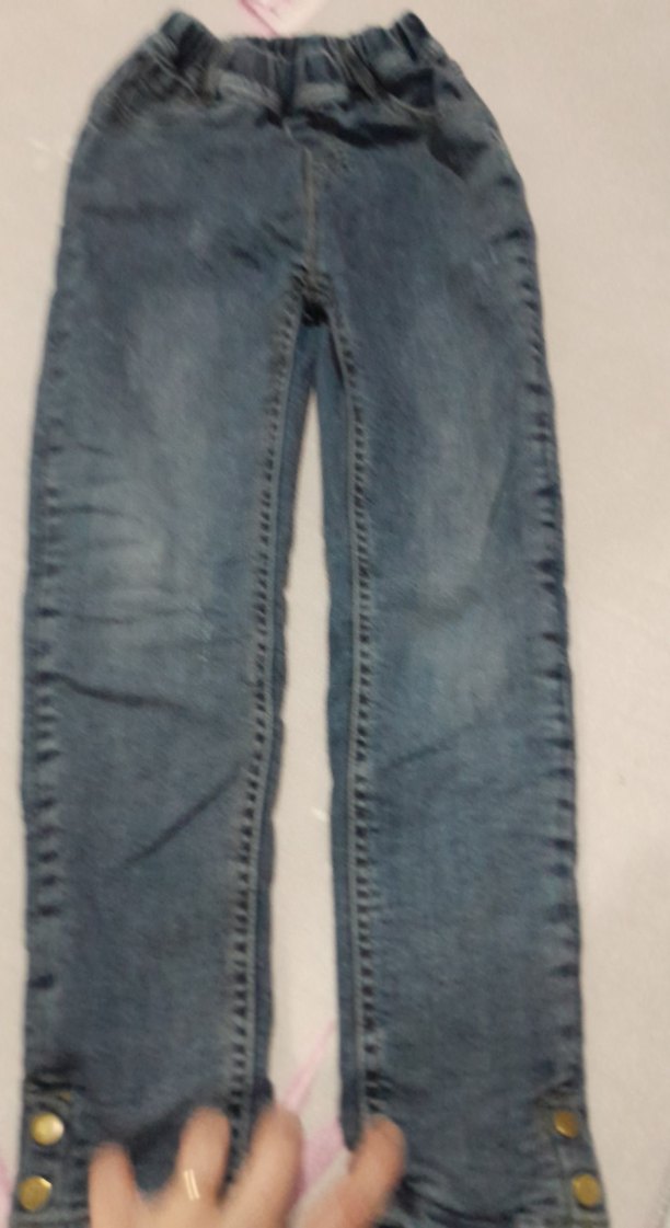 Düğmeli Mavi çocuk Denim Pantolon 11 yaş için polarlı - Görsel 2