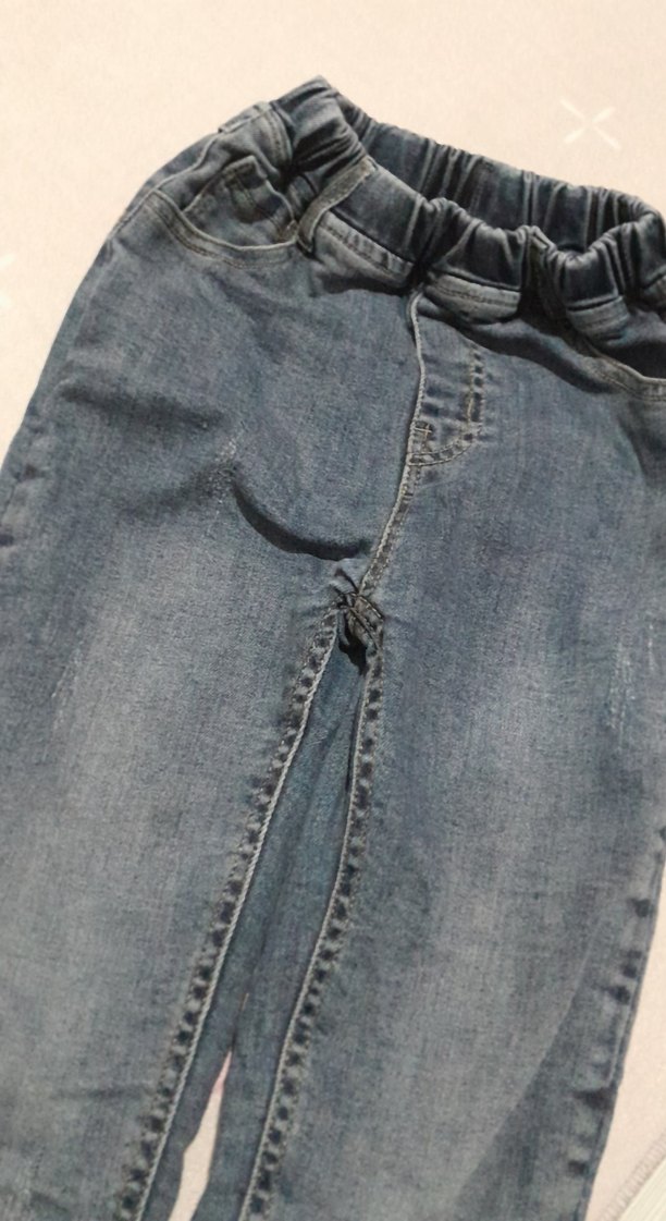 Düğmeli Mavi çocuk Denim Pantolon 11 yaş için polarlı - Görsel 4