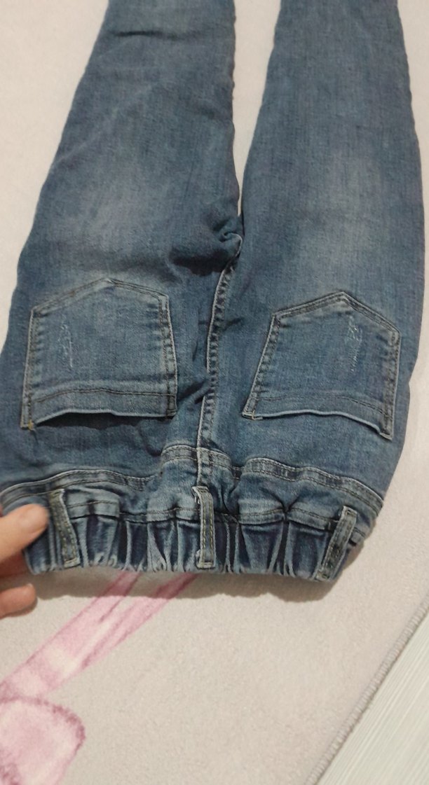 Düğmeli Mavi çocuk Denim Pantolon 11 yaş için polarlı - Görsel 5