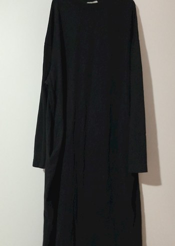 Kadın Siyah Uzun Salaş Elbise - Görsel 13