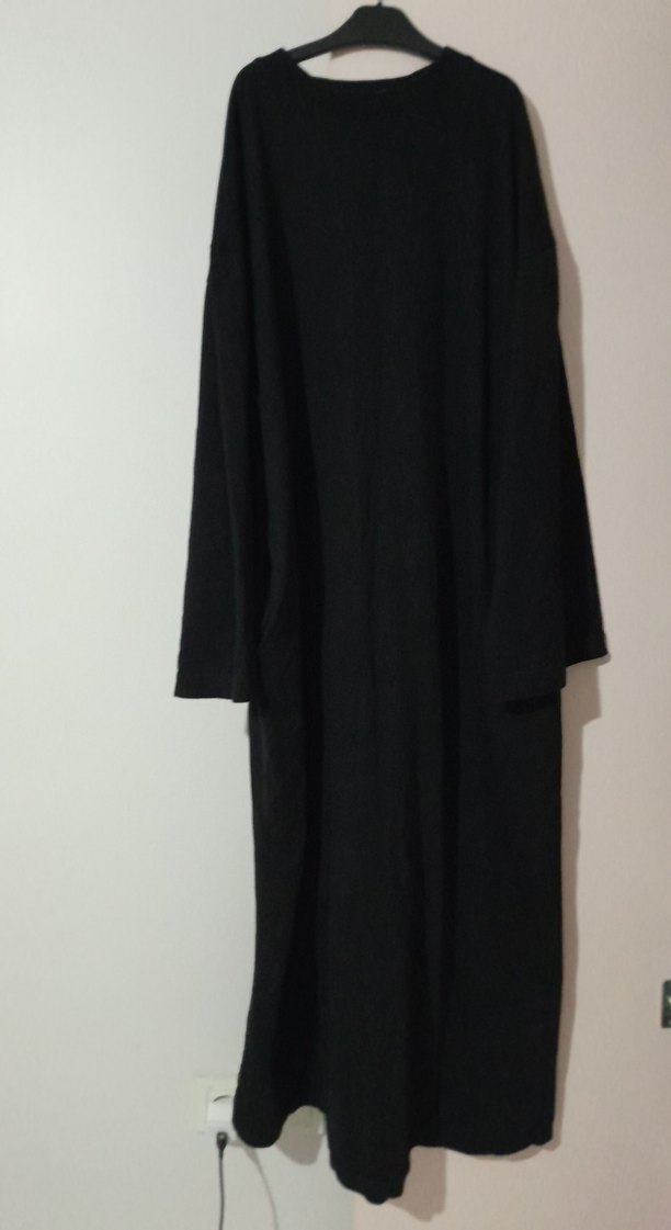 Kadın Siyah Uzun Salaş Elbise - Görsel 4