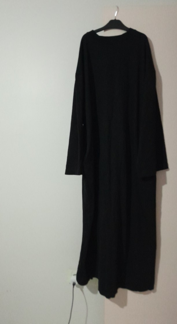 Kadın Siyah Uzun Salaş Elbise - Görsel 2