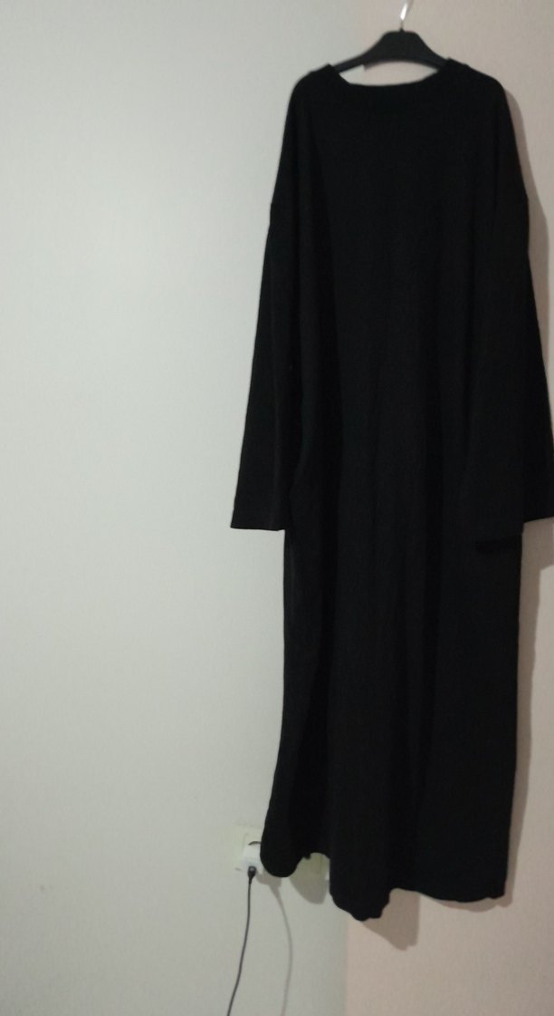 Kadın Siyah Uzun Salaş Elbise - Görsel 3