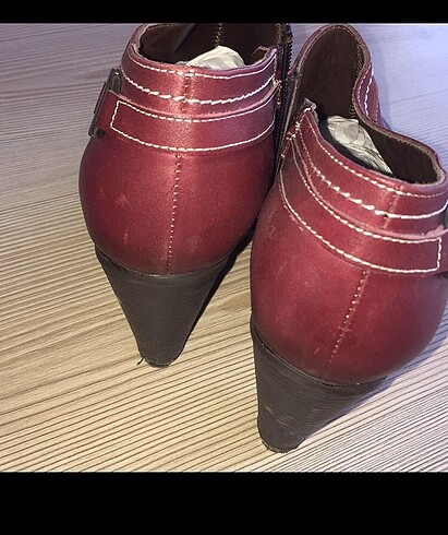 37 Beden bordo Renk Platin Deri Ayakkabı