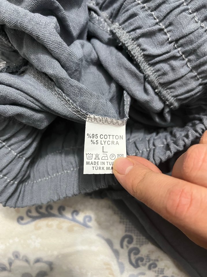 Mavi keten pantolon - Görsel 2