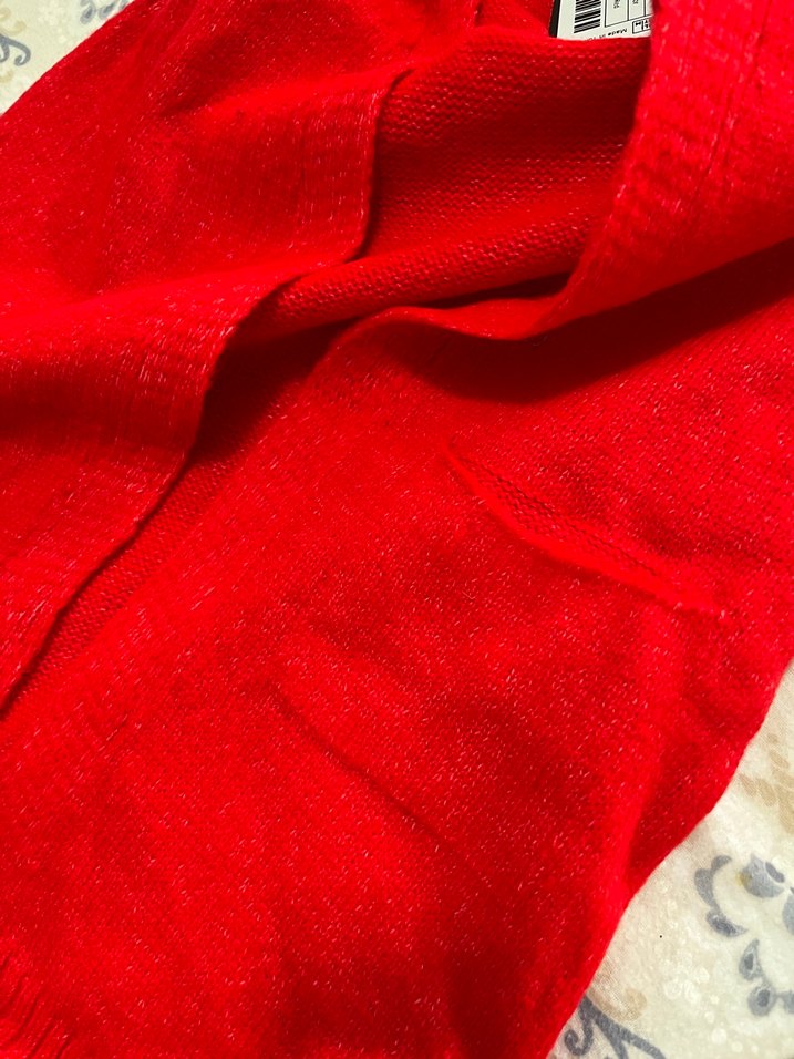 Kırmızı Triko Kolsuz Midi Kadın yelek - Görsel 2