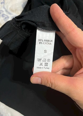 Siyah Bol Kesim Keten Kadın Pantolon - Görsel 3