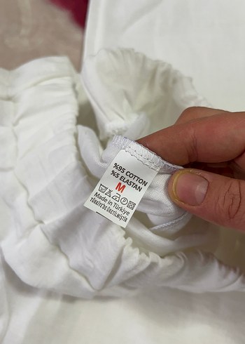 Beyaz Keten Bol Kesim  Kadın Pantolon - Görsel 2