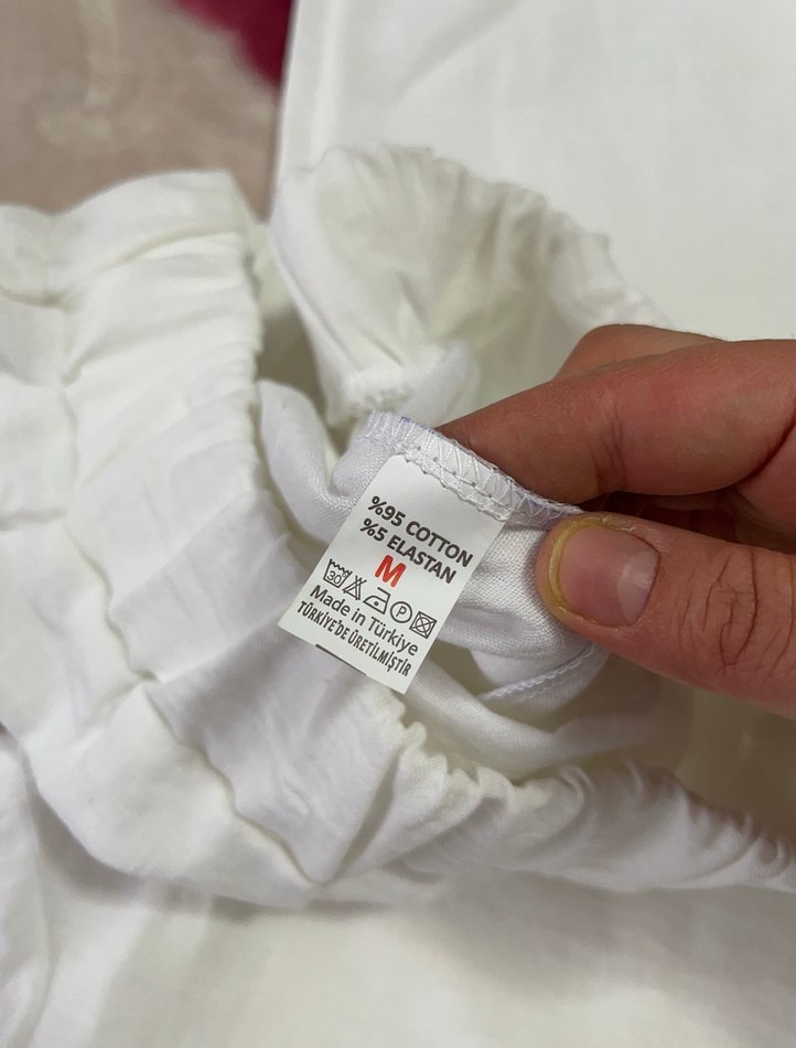 Beyaz Keten Bol Kesim  Kadın Pantolon - Görsel 2