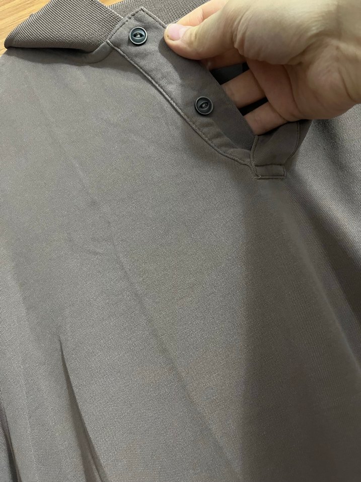 Bej Erkek Polo Tişört, Kısa Kollu, Salaş Kesim - Görsel 2