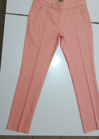 Pembe Midi Kumaş Kadın Pantolon