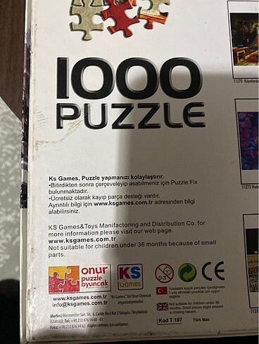  Beden Renk 1000 parça puzzle