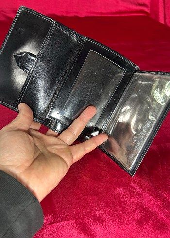 Cüzdan Deri Unisex Siyah Pasaport - Görsel 5