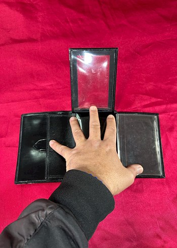 Cüzdan Deri Unisex Siyah Pasaport - Görsel 6