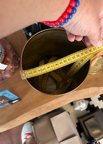 Prinç Malzeme Vazo Çöp Kovası Şık Parlak Altın Renk - Görsel 8