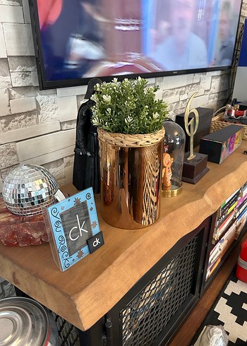 Prinç Malzeme Vazo Çöp Kovası Şık Parlak Altın Renk - Görsel 4