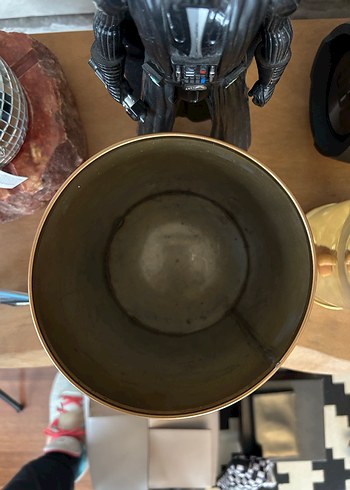 Prinç Malzeme Vazo Çöp Kovası Şık Parlak Altın Renk - Görsel 6