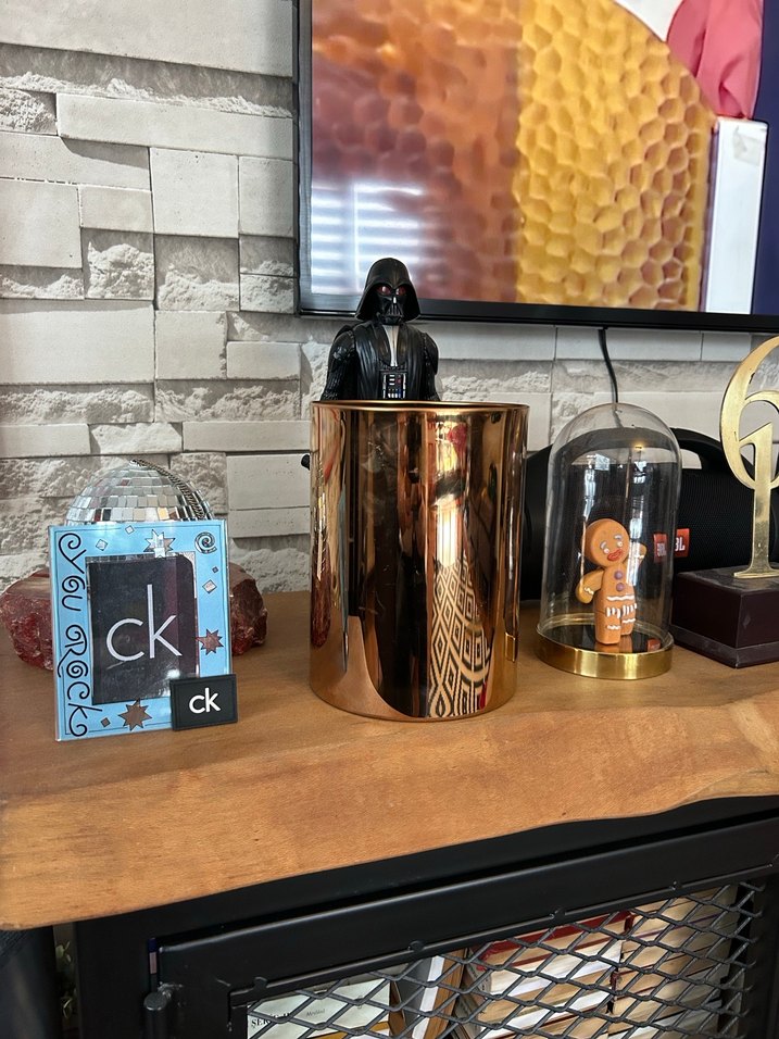 Prinç Malzeme Vazo Çöp Kovası Şık Parlak Altın Renk - Görsel 2