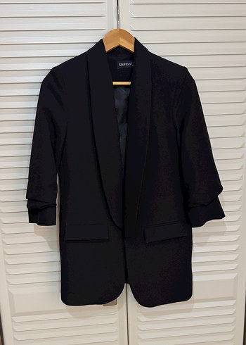 Siyah Kadın Notch Yaka Blazer Ceket S beden - Görsel 2